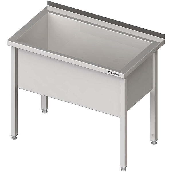 Stalgast Topfspüle mit einem Becken, 1200x600x850 mm, 400 mm Beckenhöhe, mit Aufkantung, verschweißt