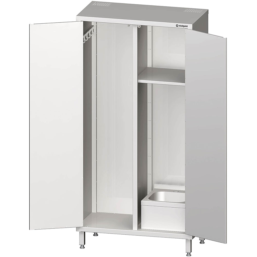 Stalgast Hochschrank mit Spülbecken für Reinigungsutensilien 1000x500x2000 mm, verschweißt