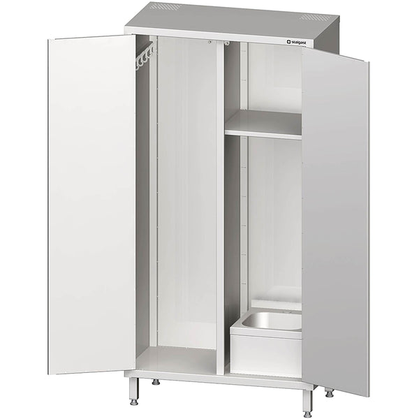 Stalgast Hochschrank mit Spülbecken für Reinigungsutensilien 1000x500x2000 mm, verschweißt