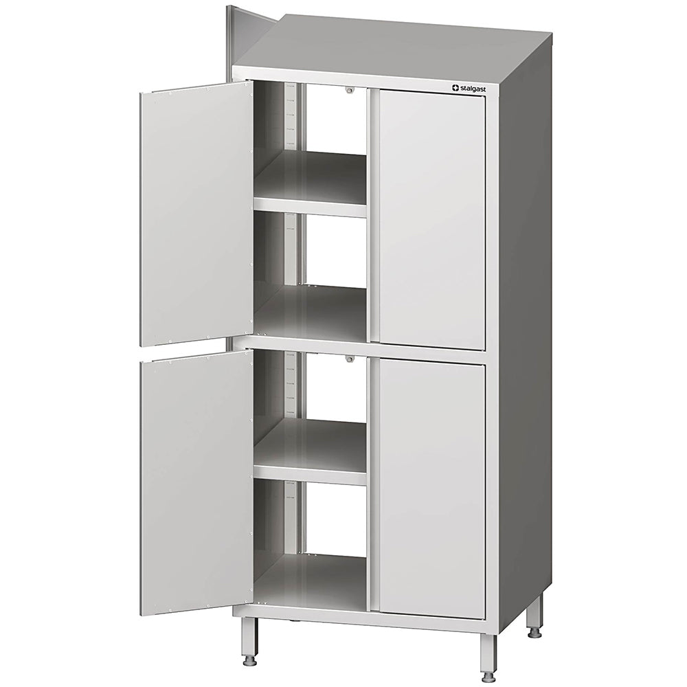 Stalgast Durchreiche-Hochschrank mit Flügeltüren, 800x600x1800 mm, mit zwei Schrankräumen, verschweißt