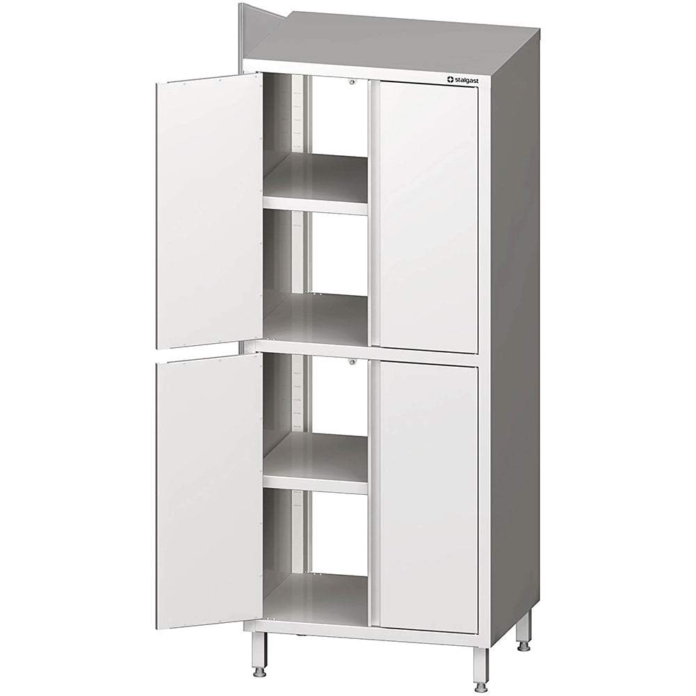 Stalgast Durchreiche-Hochschrank mit Flügeltüren, 900x600x2000 mm, mit zwei Schrankräumen, verschweißt
