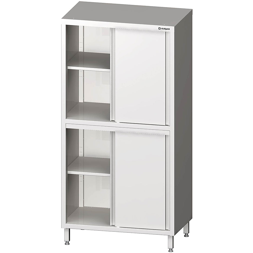 Stalgast Hochschrank mit Schiebetüren 800x500x2000 mm mit zwei Schrankräumen, verschweißt
