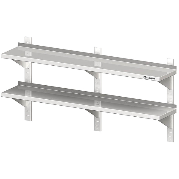 Stalgast Doppel-Wandbord mit Konsolen und Wandschienen 2000x400x660 mm höhenverstellbar