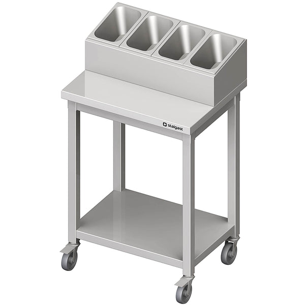 Stalgast Besteck-und Tablettwagen 655x655x1100 mm, verschweißt