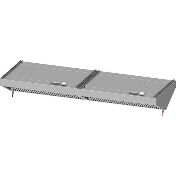 Stalgast Deckenhaube "Basic Line", Schrägform 3800 mm x 1200 mm mit Flammschutzfilter Typ B
