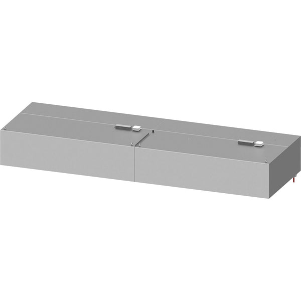 Stalgast Induktions-Wandhaube "Basic Line", Kastenform  3700 mm x 1200 mm mit Flammschutzfilter Typ B