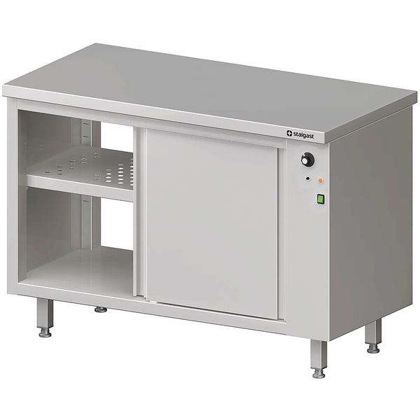 Stalgast Edelstahl Durchreiche-Wärmeschrank mit Schiebetüren 1500x600x850 mm