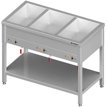 Stalgast Edelstahl Bain-Marie Standgerät mit separaten Becken, für 4x GN1/1410x600x850 mm