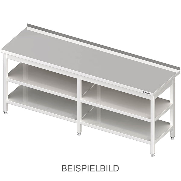 Stalgast Arbeitstisch mit Grund-und Zwischenboden 2800x700x850 mm, ohne Aufkantung, verschweißt
