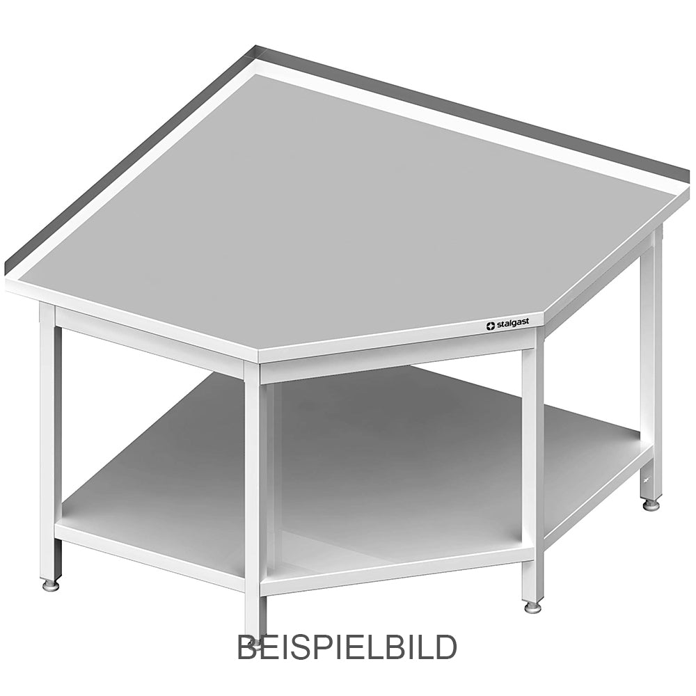 Stalgast Eckarbeitstisch mit Grundboden 600x600x850 mm, ohne Aufkantung, verschweißt