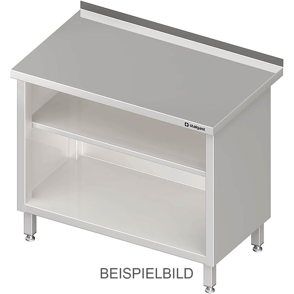 Stalgast Arbeitsschrank offen, mit Grund- und Zwischenboden, 1400x700x850 mm, ohne Aufkantung, verschweißt