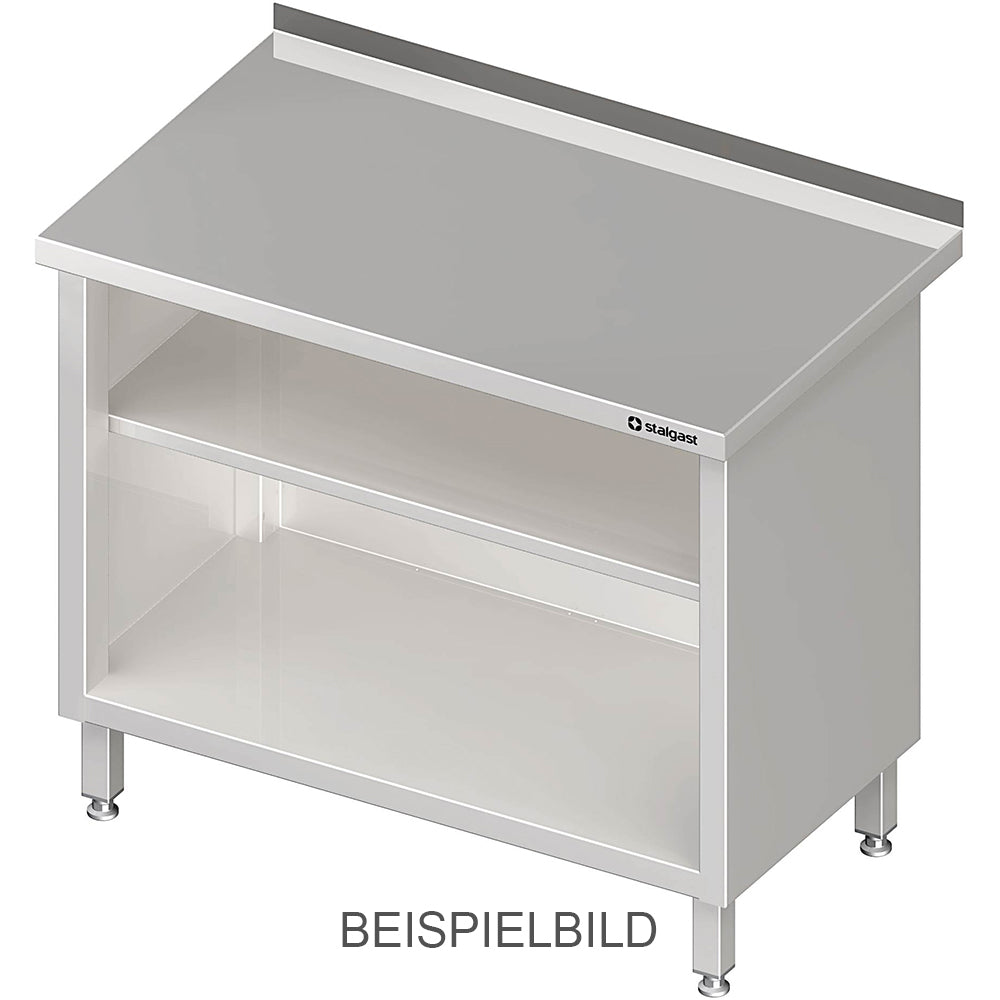Stalgast Arbeitsschrank offen, mit Grund- und Zwischenboden, 800x700x850 mm, ohne Aufkantung, verschweißt