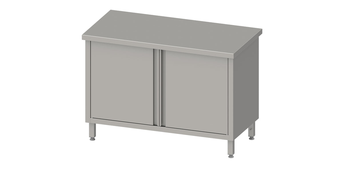 Stalgast Arbeitsschrank mit Flügeltüren, 800x700x850 mm, ohne Aufkantung, verschweißt