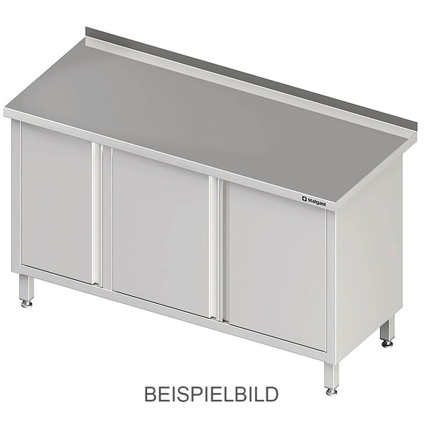 Stalgast Arbeitsschrank mit Flügeltüren 1400x600x850 mm, ohne Aufkantung, verschweißt