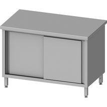 Stalgast Arbeitsschrank mit Schiebetüren 2000x700x850 mm, ohne Aufkantung, verschweißt