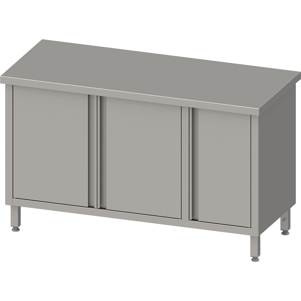 Stalgast Arbeitsschrank mit Flügeltüren, 1200x600x850 mm, mit Flügeltürschrank rechts, ohne Aufkantung, verschweißt