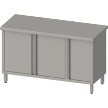 Stalgast Arbeitsschrank mit Flügeltüren 2000x700x850 mm, mit Flügeltürschrank rechts, ohne Aufkantung, verschweißt