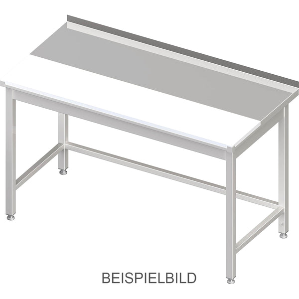 Stalgast Arbeitstisch ohne Grundboden, 800x600x850 mm, mit bündig eingelassener PE-Schneideplatte, ohne Aufkantung, verschweißt
