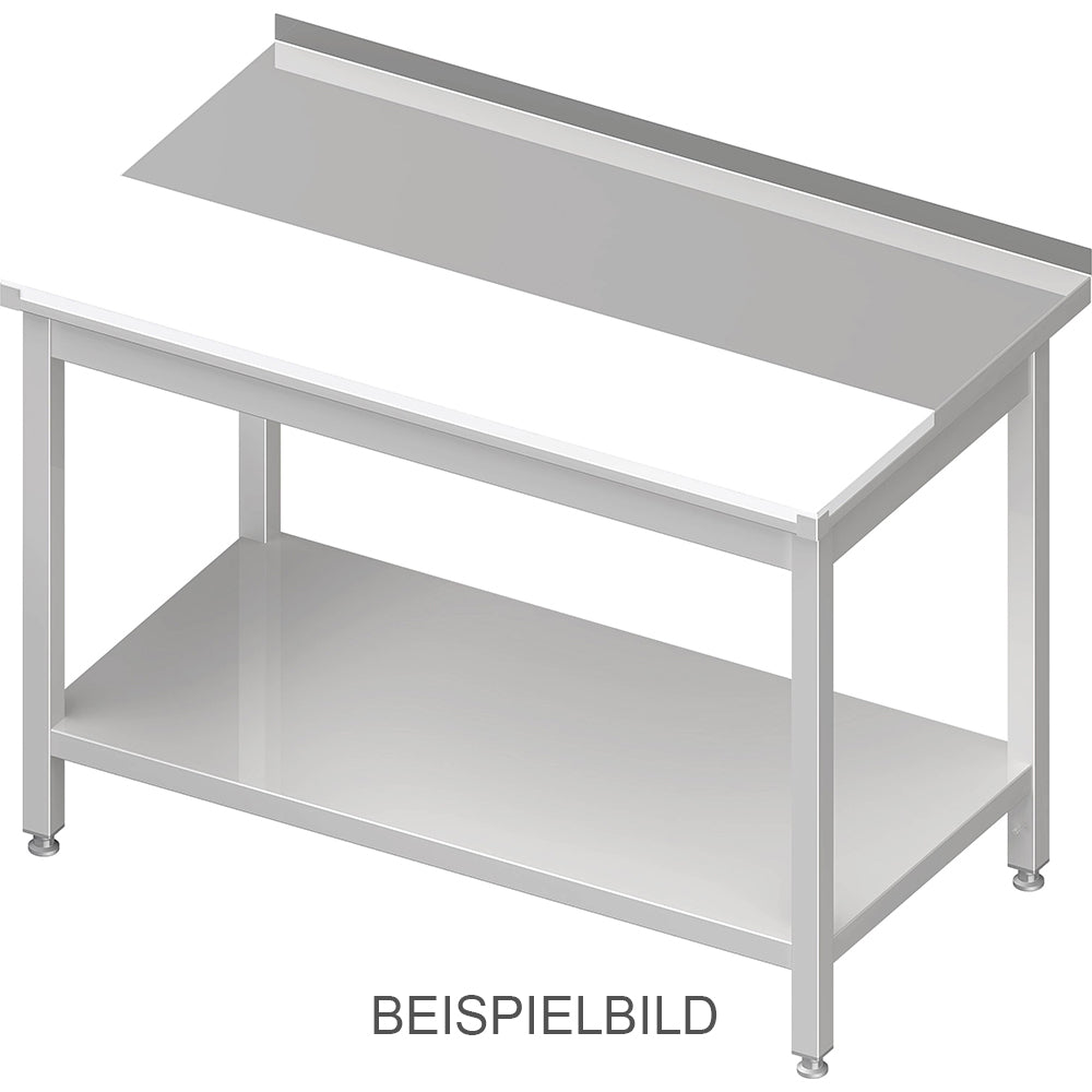 Stalgast Arbeitstisch mit Grundboden 1100x600x850 mm, mit vertiefter PE-Schneideplatte ohne Aufkantung, verschweißt