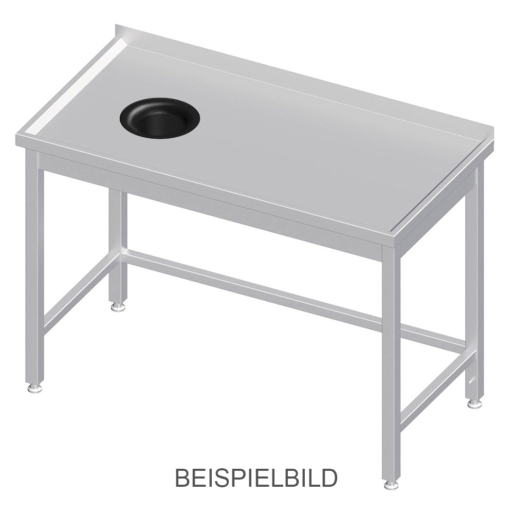 Stalgast Arbeitstisch ohne Grundboden, 1700x700x850 mm, mit Abfallloch links, ohne Aufkantung, verschweißt