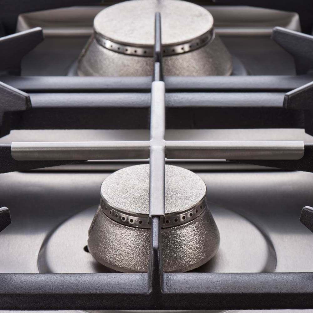 Stalgast Gasherd mit 4 Brennern (2x5+2x7) und Elektro-Umluft-Backofen GN1/1, Serie 700 ND