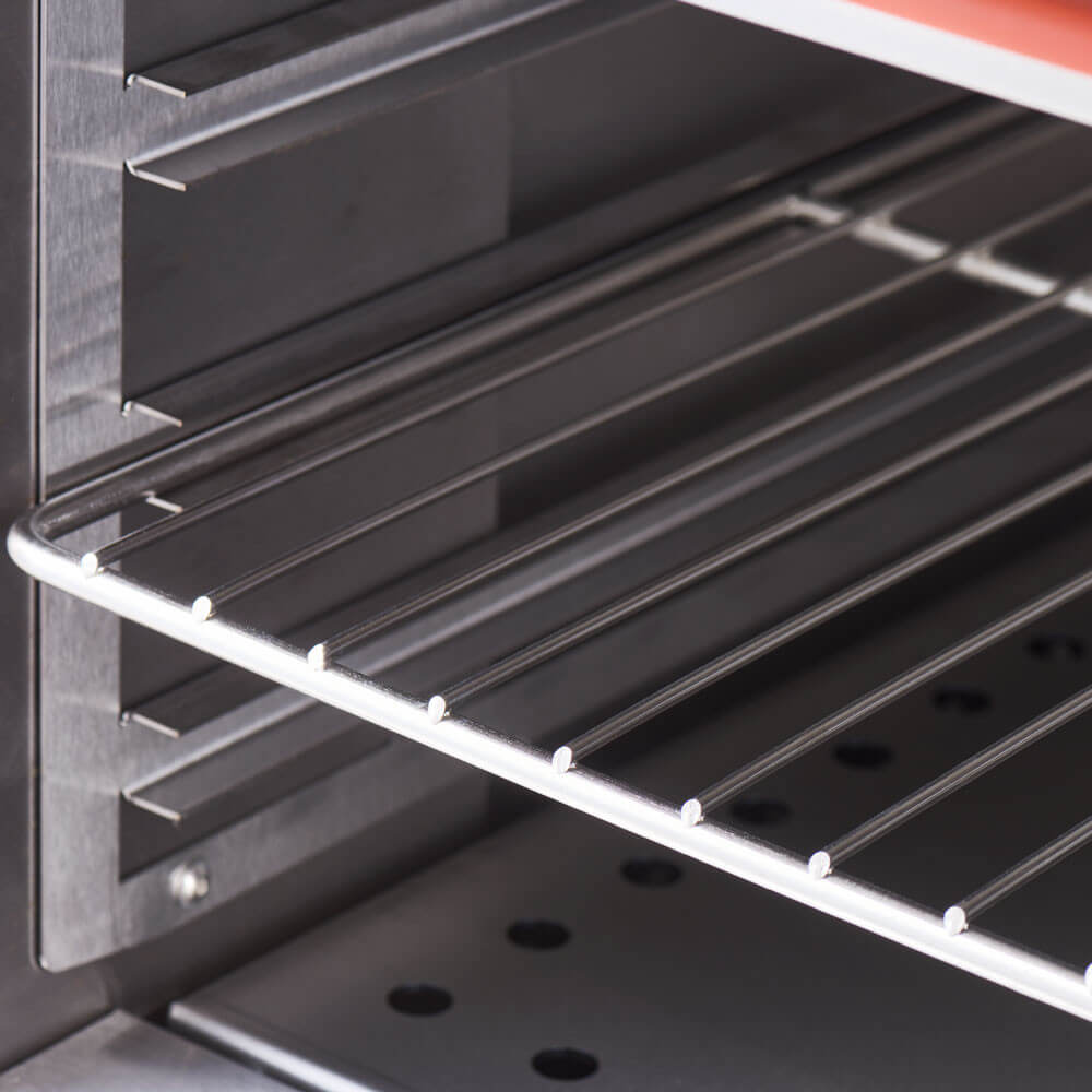 Stalgast Edelstahl Gasherd mit 6 Brennern (3,5+3x5+2x7), Elektro-Umluft-Backofen GN1/1 und Unterschrank, Serie 700 ND