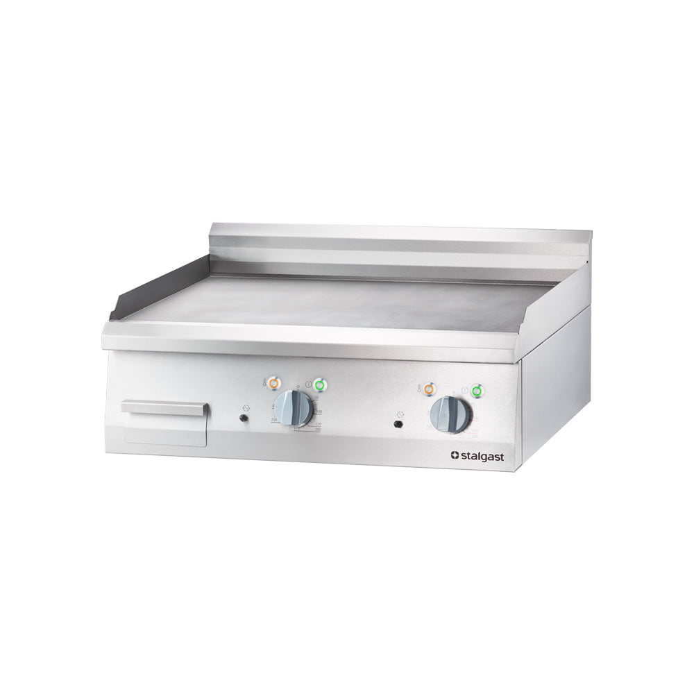 Stalgast Edelstahl Elektro-Griddleplatte als Tischgerät, 800x700 mm, glatte Grillfläche, Serie 700 ND