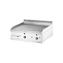 Stalgast Edelstahl Gas-Griddleplatte als Tischgerät, 800x700 mm, gerillte Grillfläche, Serie 700 ND