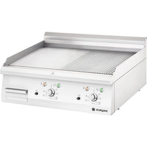 Stalgast Gas-Griddleplatte als Tischgerät, Serie 700 ND - ½ glatt / ½ gerillt 800x700x250 mm