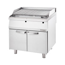 Stalgast Edelstahl Lavastein-Grill mit S-Rost für Fisch und Meeresfrüchte, Serie 700 ND, 800 mm