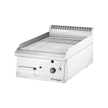 Stalgast verchromte Gas-Griddleplatte als Tischgerät, 400x700 mm, gerillte Grillfläche, Serie 700 ND