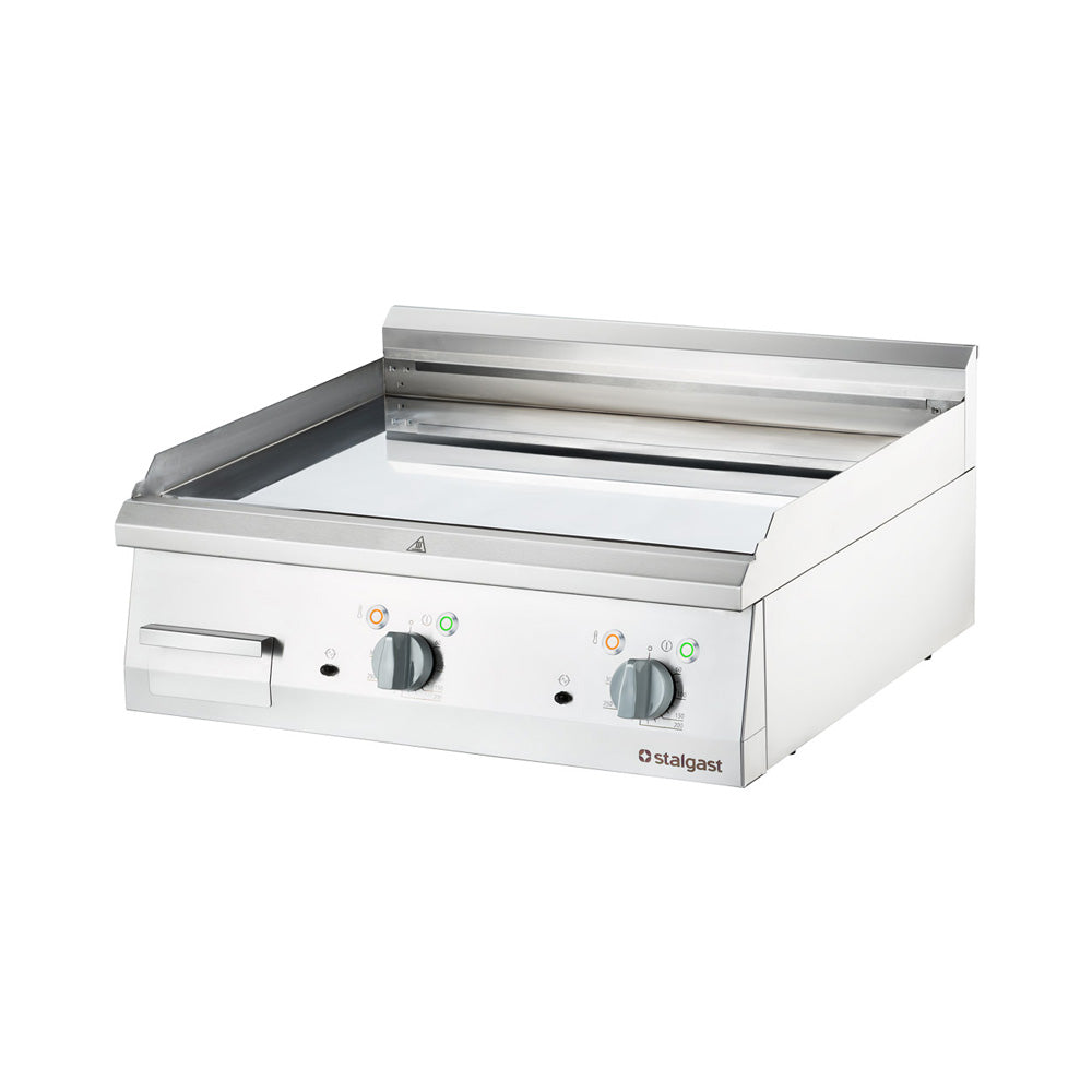 Stalgast verchromte Elektro-Griddleplatte als Tischgerät, 800x700 mm, glatte Grillfläche, Serie 700 ND