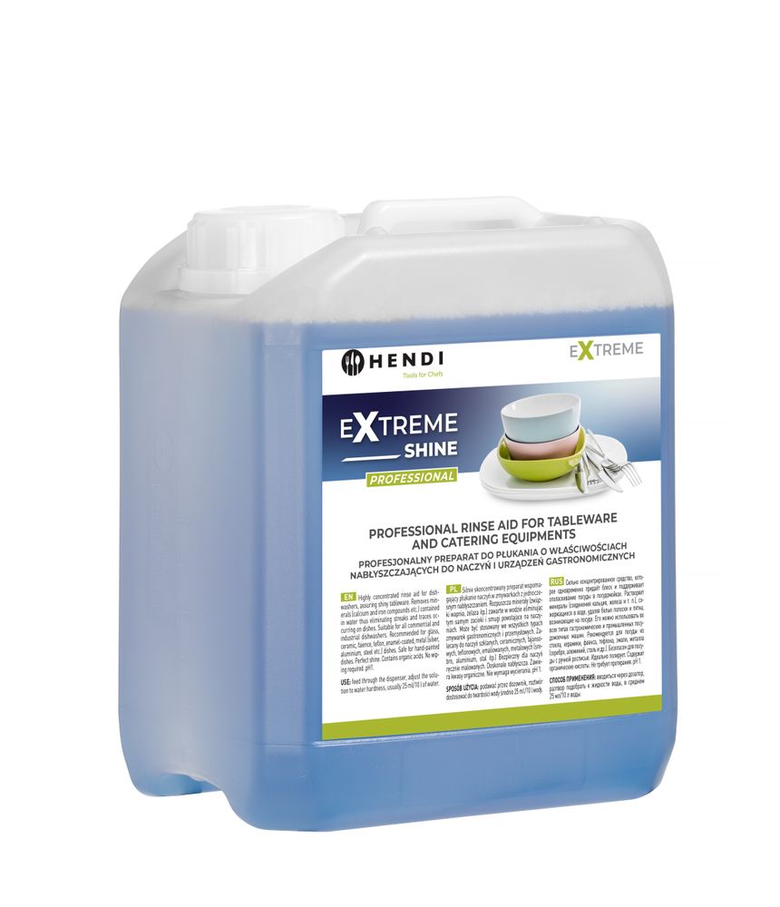 HENDI Extreme Shine Professioneller Klarspüler für Geschirr und Gastronomiegeräte, 5 l für Geschirspülmaschinen