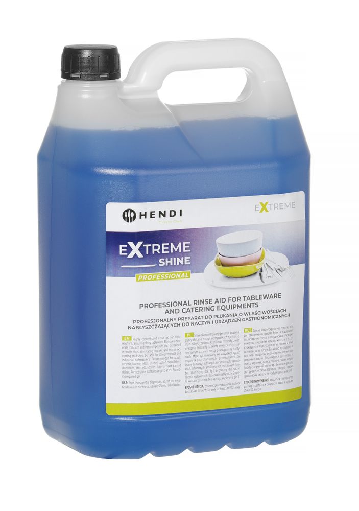 HENDI Extreme Shine Professioneller Klarspüler für Geschirr und Gastronomiegeräte, 5 l für Geschirspülmaschinen