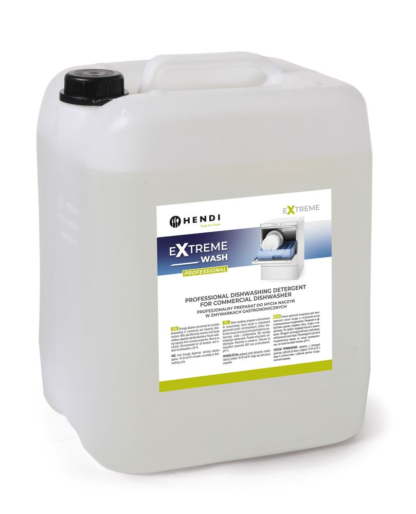 HENDI Extreme Wash Professionelles Geschirrspülmittel für Gewerbegeschirrspüler, 20 l für Geschirrspüler
