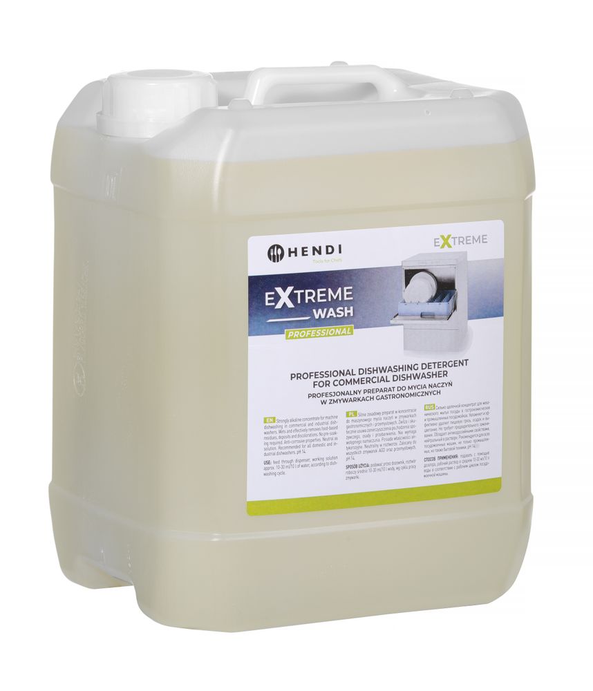 HENDI Extreme Wash Professionelles Geschirrspülmittel für Gewerbegeschirrspüler, 10 l für Geschirrspüler