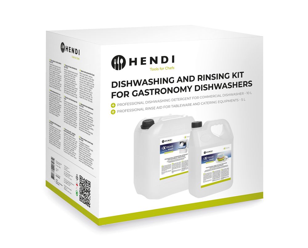 HENDI Extreme Wash & Shine Professionelles Set zum Spülen und Reinigen von Geschirr in gastronomischen Geschirrspülern