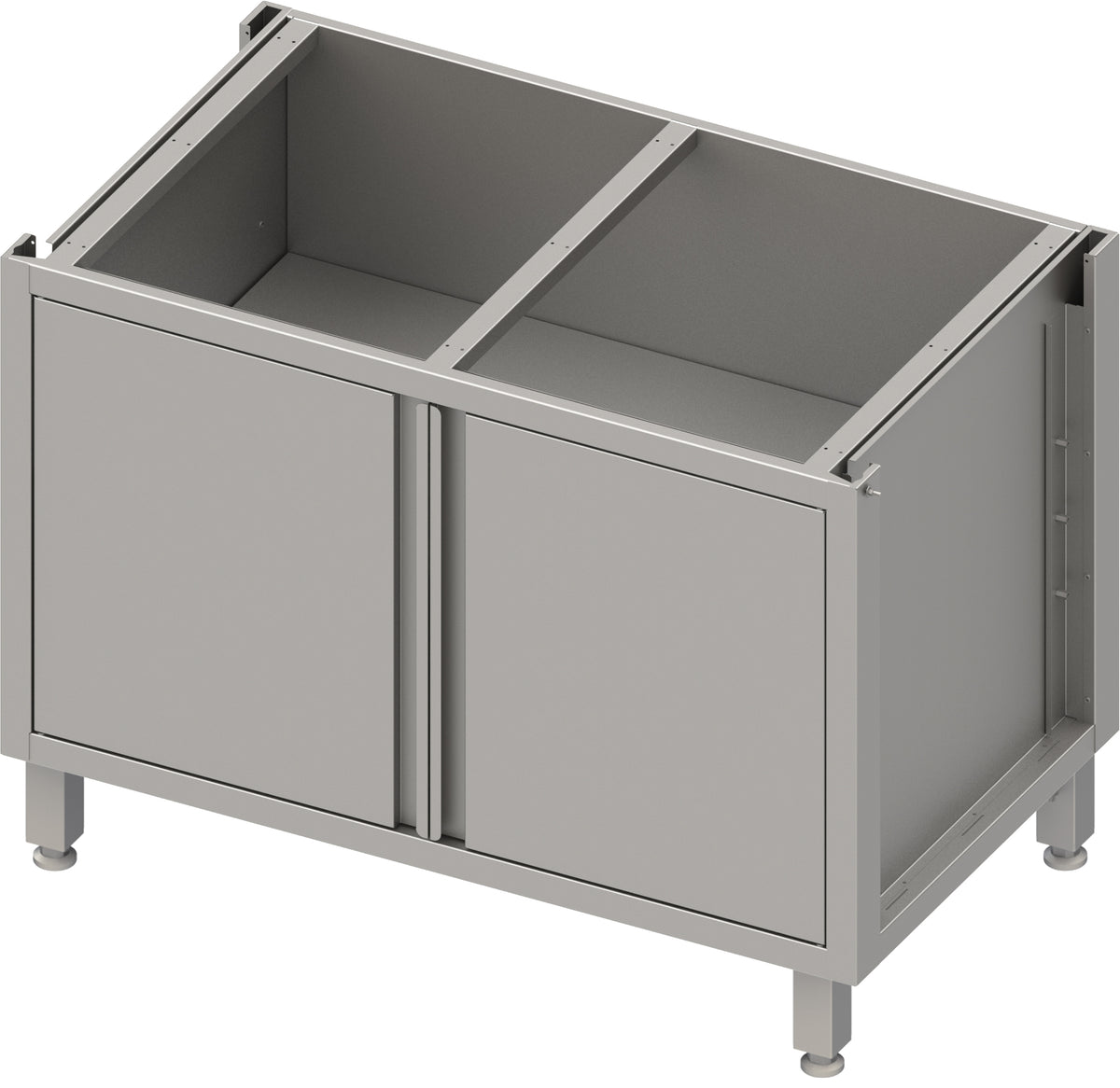 Stalgast Unterschrank Boxversion 2.0, für Beine/Sockelrahmen, mit Flügeltüren 1300x640x660 mm