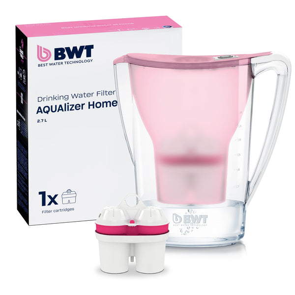 Aqualizer Home 2,7 L, Pink, 1x Magnesium Mineralized Water Kartusche