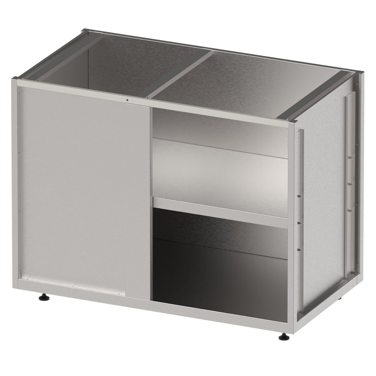 Stalgast Eckunterschrank BarLINE, offen, mit Zwischenboden, Anbauseite rechts, 1000x500x850 mm