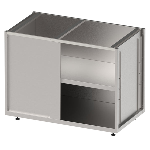 Stalgast Eckunterschrank BarLINE, offen, mit Zwischenboden, Anbauseite rechts, 1200x500x850 mm
