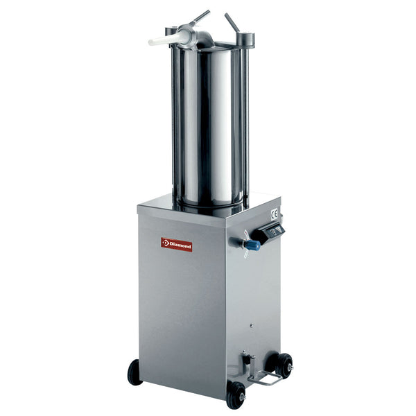 Diamond Edelstahl Vertikal hydraulische Wurstfüller, 15 Liter mit Rädern