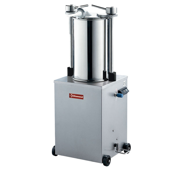 Diamond Edelstahl Vertikal hydraulische Wurstfüller, 25 Liter mit Rädern