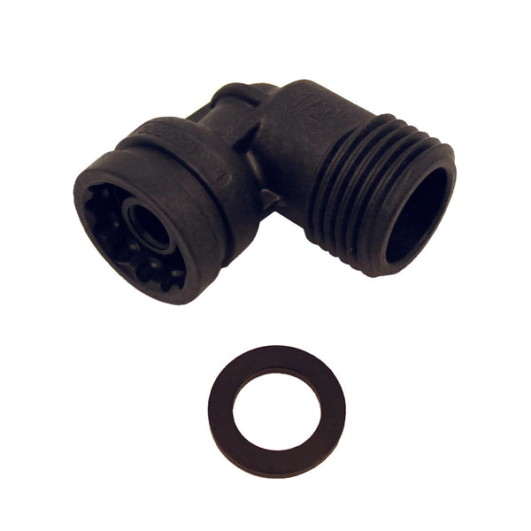 Anschlussstück 90°-Bogen, FLEX Insert, 1/2“ AG aus GFK