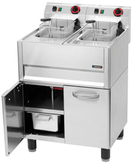 Elektro-Fritteuse 2 x 8 Liter mit offenem Unterbau 66
