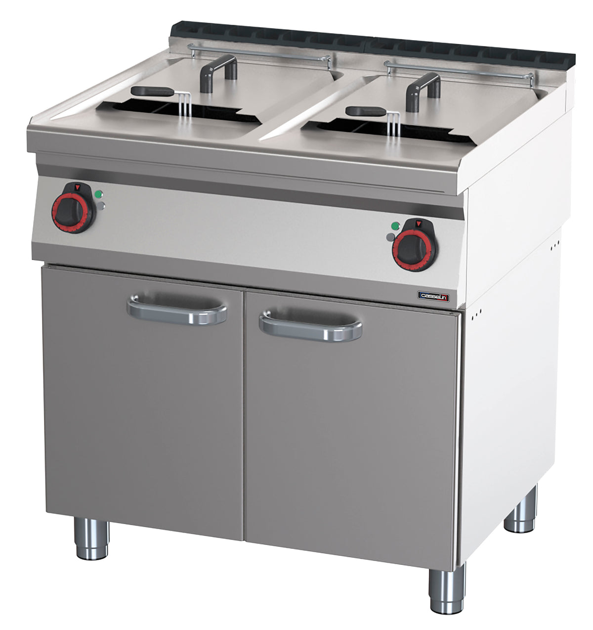Elektro-Fritteuse 2 x 17 Liter mit offenem Unterbau 80