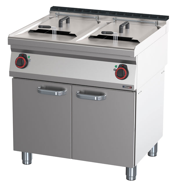 Elektro-Fritteuse 2 x 17 Liter mit offenem Unterbau 80
