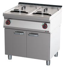 Elektro-Fritteuse 2 x 17 Liter mit offenem Unterbau 80