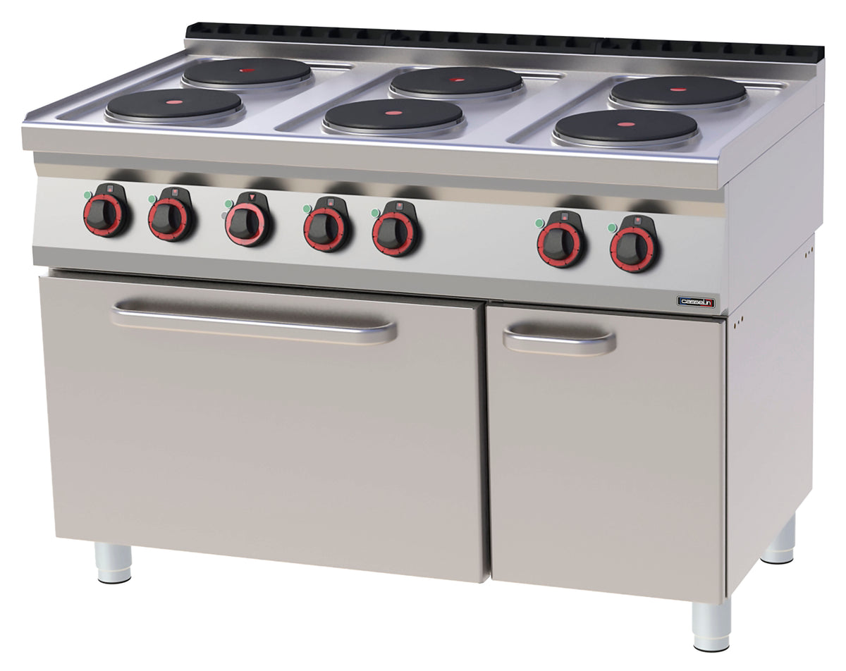 Elektroherd 6 Kochplatten mit Elektro-Umluftofen GN 1/1 120