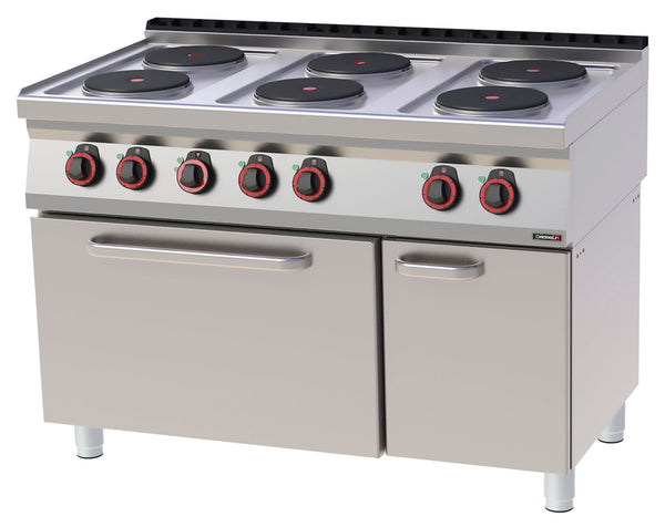 Elektroherd 6 Kochplatten mit Elektro-Umluftofen GN 1/1 120